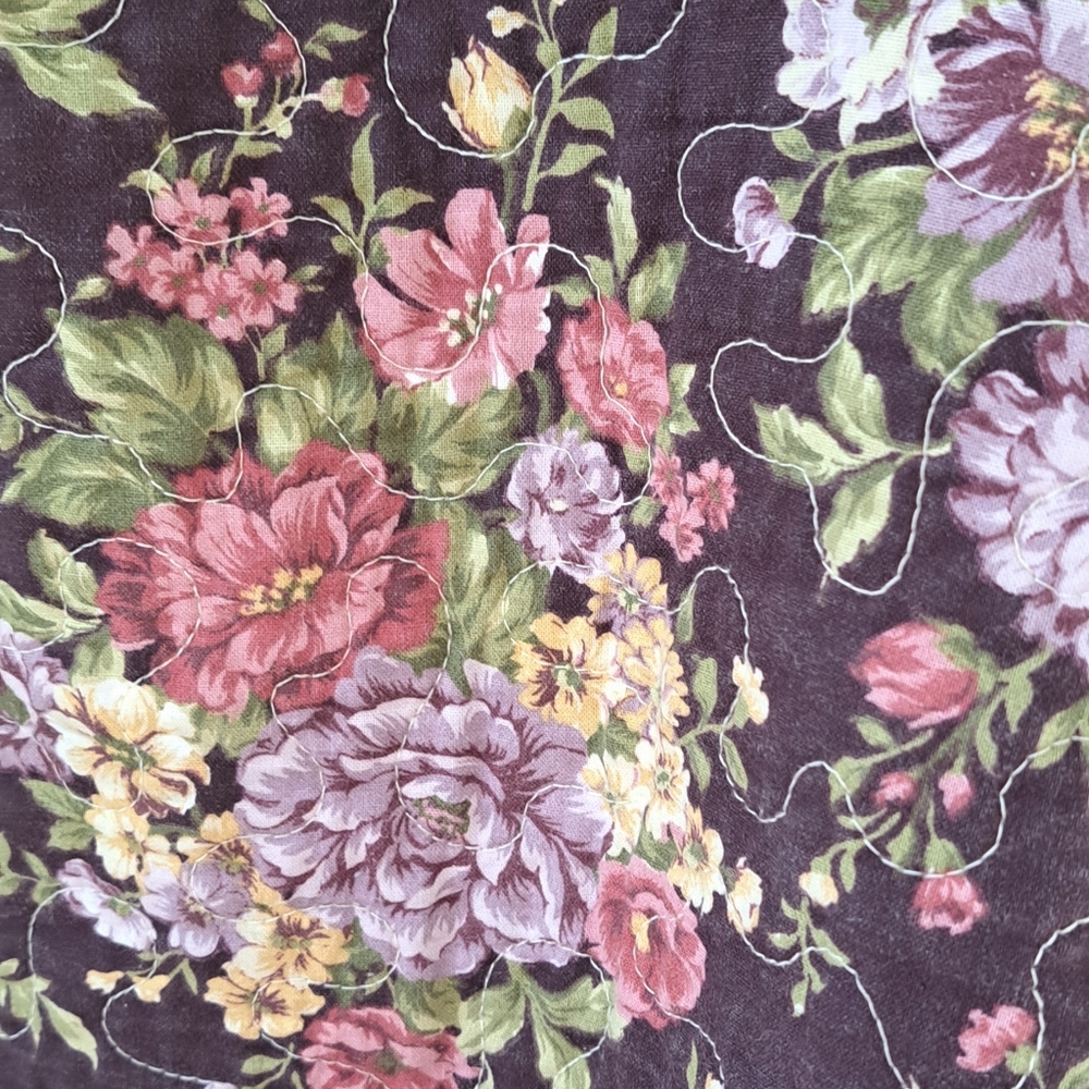 Vintage 90s Handmade Floral Cottagecore Fairycore Shabby Chic Quilted Tote Bag. - Picture 2 of 6